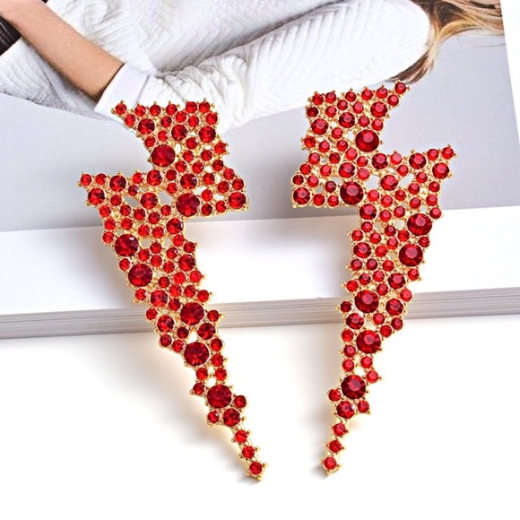 Red Lightning Earrings - Picture 1 of 11